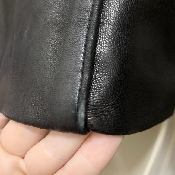 100% Lambskin Leather Apt 9 Black Leather Women's Zip Up Jacket Sz Large - Picture 7 of 16